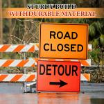 Marsui 3 Pcs Ro Sign Kit Include 10” x 14” Right and Left Arrow Detour 12” x 16” Ro Closed Sign for Construction Area Caution Danger Safety Security Warning Notice Traffic and Parking