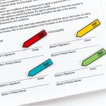 Post-it Message Sign Here Flags, 30/Dispenser, 4 Dispensers/Pack, .47 in Wide, Assorted Colors (684-SH)