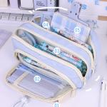 Large Pencil Pouch Big Pencil Case Big Capacity Aesthetic Pen Cosmetic Bag Pen Stationery Organizer Simple, College Office Home Travel Storage Bag (Pink)