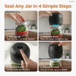 Electric Mason Jar Vacuum Sealer Kit for Wide & Regular Mouth Jar - One-Click LED Sealer, Vacuum Sealer With Lids, Portable Sealer, Canning For Food Storage