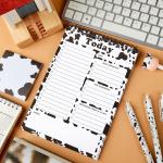 Gueevin Cow Notebook to Do List Notep Gifts for Women Cow Lovers Christmas 8.7 x 6 Inch 50 Sheets Spiral Planner Reminder for Desk Accessories Office Supplies