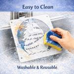 Sun Moon Stars Logo Stencil Reusable Sturdy Flexible Clear Plastic 1-5.5x5.5 in Arts and Crafts Material Scrapbooking for Airbrush Painting Drawing