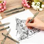 6-Pack Extra Fine Point Writing Pens - 0.25mm Ultra Thin Micron Pen - No Bleed Micro Line Tip Fineliner - Smooth Waterproof Gel Felt Ink Markers Stuff - Bible Journaling Study & Office Supplies