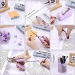 17 in 1 Purple Desk Organizers and Accessories Set, 3 Office Desk Supplies Storage Organization, 4 Pens, Stapler, Staples & Remover, Tape & Dispenser, Scissors, Ruler, Clips, Hole Punch Back to School