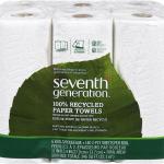 Seventh Generation Paper Towels, 100% Recycled Paper, 2-Ply, 6-Count (Pack of 4)