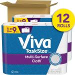 Viva Multi-Surface Cloth Paper Towels, Task Size - 12 Super Rolls (2 Packs of 6) - 81 Sheets Per Roll