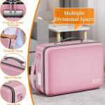 DocSafe Fireproof Document Box with Lock, Hard Case File Organizer with Accordion File Folder, Fireproof Water Resistant Safe Box Home Office Travel Storage for Important Documents Laptop Pink