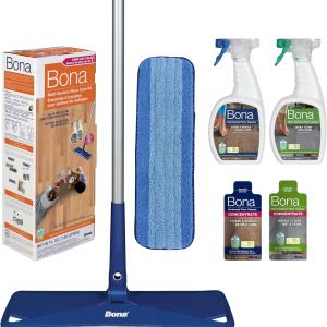 Bona Multi-Surface Floor Care Kit - Includes Microfiber Mop, Microfiber Cleaning P, Hardwood Floor Cleaning Solution, and Multi-Surface Floor Cleaning Solution - Kit for Hard Floors
