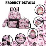 Kids Backpacks for Girls Backpack with Lunch Box Backpack for School Teens Girls with Pencil Case Kids Bookbag Age 8-12 for Elementary Middle School Students