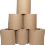 Sierra Hygiene 8" Roll Towel, Bulk Hardwound Paper Towels, 1-Ply Commercial Use for Bathrooms - Eco-Friendly, Non-Perforated, Compatible with Universal Dispensers, Case of 6 Rolls, 800 Ft Each