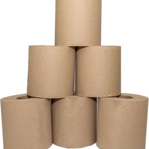 Sierra Hygiene 8" Roll Towel, Bulk Hardwound Paper Towels, 1-Ply Commercial Use for Bathrooms - Eco-Friendly, Non-Perforated, Compatible with Universal Dispensers, Case of 6 Rolls, 800 Ft Each