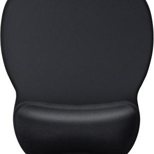 MROCO Ergonomic Mouse P with Gel Wrist Rest, Smooth Wrist Support Surface, Non-Slip PU Base for Pain Relief, Comfortable Mousep for Computer, Laptop, Office & Home, 9.4 x 8.1 in, Black