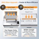 200-Sheet Auto Feed Paper Shredder, 40 Min Non-Stop Heavy Duty Shredders, P-5 Ultra Security Commercial Paper Shredder for Home Office, Micro Cut Shredder with Casters, 5.8 Gal, 