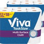Viva Multi-Surface Cloth Paper Towels, Task Size - 12 Super Rolls (2 Packs of 6) - 81 Sheets Per Roll
