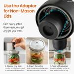 Electric Mason Jar Vacuum Sealer Kit for Wide & Regular Mouth Jar - One-Click LED Sealer, Vacuum Sealer With Lids, Portable Sealer, Canning For Food Storage