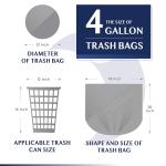 FORID Small Black Trash Bags, 4 Gallon Garbage Bags, 220 Counts Strong Plastic Trash Can Liners 15 Liter for Kitchen Bathroom Office Waste Basket - Durable & Thick Trash Bag