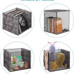 ELITEROO Vinyl Record Holder, Stackable Vinyl Record Storage Box, Wood Cube Organizer Book Crate Bin for Magazine, Files, Albums, Toys, Rustic Grey