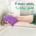 Scotch-Brite Clean & Rinse Non-Scratch Scrub Sponges – Dual-Sided Scrubber with Cloth Side for Wiping, Rinses Clean – 8 Sponges (4 Packs of 2) for Dishes, Countertops, Appliances & More