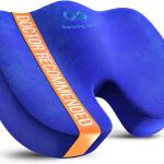 Everlasting Comfort Doctor Recommended Memory Foam Seat Cushion for Office Chairs & Car - Ergonomic Office Desk Accessories - Cushions for Tailbone Pain Relief, Sciatica (Blue, Large)