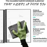 Rocketbook Fusion Hybrid Reusable Planner and Notebook in One, ditional Blank Pages, Goal and Project Tracker, Undated Planner, Letter Size 8.5x11, Black (Pack of 1)