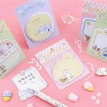 144 Sheets Cute Sticky Notes, Kawaii Cartoon Sticky Note with 12 Different Shapes, Mini Markers Flags Self-Stick Memo Ps for Students Supplies, Assorted Animals Memo Notes 2.4 * 2.4in