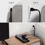 Surge Protector Power Strip 4800J, LeZone 10Ft Long Extension Cord Flat Plug, 12 Outlets 2 USB C 2 USB Ports, Wall Mountable, 20W Desk Charging Station, Black