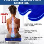 Everlasting Comfort Doctor Recommended Memory Foam Seat Cushion for Office Chairs & Car - Ergonomic Office Desk Accessories - Cushions for Tailbone Pain Relief, Sciatica (Blue, Large)