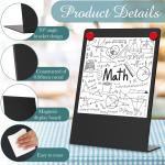 Fainne Magnetic Bulletin Board with Easel Stand Mini Black Magnet Metal Tabletop Memo Display Board for Back to School Menu Table Home Kitchen Office Supplies(11 x 17 Inches,2 Pcs)