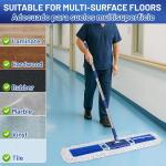 36" Commercial Dust Mop: Dry Dust Broom for Hardwood Floors Cleaning - 2 Reausable Mop Ps 59" Long Handle Heavy Duty Frame - Professional Cleaning Supplies for Hotel Warehouse School Janitor
