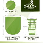 Compostable Trash Bags - FORID 8 Gallon Garbage Bags 150 Count Trash Can Liners 30 Liter Unscented Medium Wastebasket Bags for Kitchen Bathroom Home Office Garbage Can (5Rolls/Green) - Durable & Thick