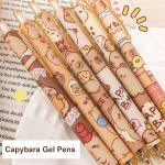 6 Pcs Cartoon Retractable Pens Gel Ink Pens Cute Capybara Pen 0.5mm Black Ink Writing Pen Office School Supplies for Women Girls (Capybara)