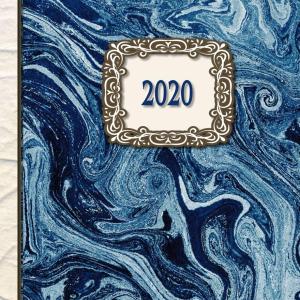 2020 Planner: Blue Marble | 12 Months Week by Hour to two-pages Diary 150 pages 5.5 x 8.5 with Contacts - Password - Birthday lists (2020 weekly planner organizer diary journal)