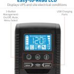 Tripp Lite 1500VA UPS Battery Backup Surge Protector, AVR, 10-Outlet Uninterruptible Power Supply, USB Charger, Ethernet Protection, 3-Year Warranty & 250,000 Insurance (ECO1500LCD)