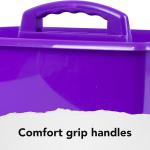 Storex 2-Compartment Large Cdy – Multipurpose Classroom Organizer with Handle, Purple, 6-Pack (00955U06C)