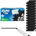 EXPO Dry Erase Markers, Low Odor Ink, Black, Fine Tip, 36 Count - Easily Erases, Ideal for Classroom, Home, Office, Back to School, Teacher Supplies