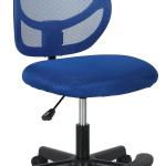 Basics Kids justable Mesh Low-Back Swivel Study Desk Chair with Footrest, Blue