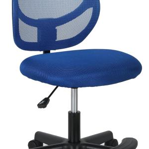 Basics Kids justable Mesh Low-Back Swivel Study Desk Chair with Footrest, Blue