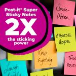 Post-it Super Sticky Notes Teacher Pack, Assorted Colors, 3 in. x 3 in., 15 Ps/Pack, 45 Sheets/P (654-15SSBTS-SR)