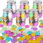 Roowest 306 Pieces Reward Jars for Kids Coin Jar Tokens for Kids Behavior 6 Classroom Reward Jar Plastic Coin Jar 300 Behavior Tokens for Classroom School Teacher Teaching Supplies(16 Oz)