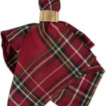 DII Holiday Dining Table & Kitchen Décor Metallic Fabric, Christmas Napkin Set, 20x20, Red Tartan Plaid, 6 Piece