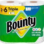 Bounty Select-A-Size Paper Towels, White, 2 Triple Rolls = 6 Regular Rolls