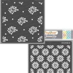 CrafTreat Reusable Flower Stencils for Painting on Wood, Canvas, Paper, Fabric, Floor, Wall and Tile - Mini Rose Background and Daisy Background - 2 Pcs - 6x6 Inch Each - DIY Art and Craft Stencils
