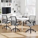 BestOffice Office Chair Ergonomic Cheap Desk Chair Mesh Computer Chair Lumbar Support Modern Executive justable Stool Rolling Swivel Chair for Back Pain (Grey)