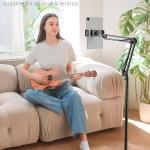 Tablet Floor Stand, 360-degree Rotatable Metal Tablet Stand Holder, justable Kindle Holder, Universal Phone Stand for iP/iPhoneX/iP Pro or Other 4.7~12.9 Inch-Screen Devices (Black)