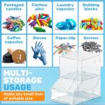 Acrylic Laundry Pods Organizer with 2 Lids - Multi-Purpose Dispenser for Dishwasher Pods, Detergent Powder, Dryer Balls & Snacks | Wall Mount or Desktop Storage