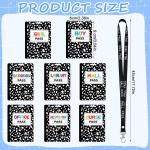 16 Pcs PVC Hall Pass Lanyards Unbreakable Hall Passes Writeable Passes for Classrooms Bathroom Pass for Bathroom Library Office Nurse School Supplies(Composition Book Style)
