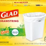 Gl Medium Trash Bags, 8 Gallon, Gain Original with Febreze Garbage Bags, With Odor Control and Drawstring, 80 Count