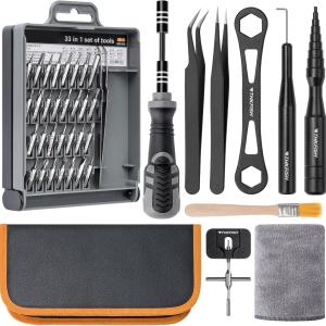 THKFISH Fishing Reel Maintenance Kit, Reel Repair Tool Kit, Fishing Reel Cleaning Set with Spool Pin Remover and 28 in 1 Screwdriver or 38 in 1 Electric Screwdriver