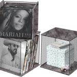 ELITEROO Vinyl Record Holder, Stackable Vinyl Record Storage Box, Wood Cube Organizer Book Crate Bin for Magazine, Files, Albums, Toys, Rustic Grey