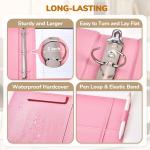 JoyCat 3 Ring Binder Clipboard with Storage,12.4"x10.2"Magnetic Clipboard Folder with 5 Expandable Folders,Refillable Lined Notep (11" x 8.5"),Ideal for School Office Nursing(Pink)